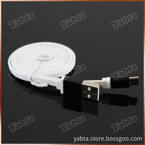 For Samsung, HTC, Blackberry, Nokia Alloy shell TPE material Flat micro usb wire